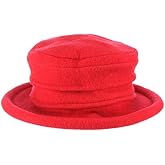 Scala Women's Packable Boiled Wool Cloche Red