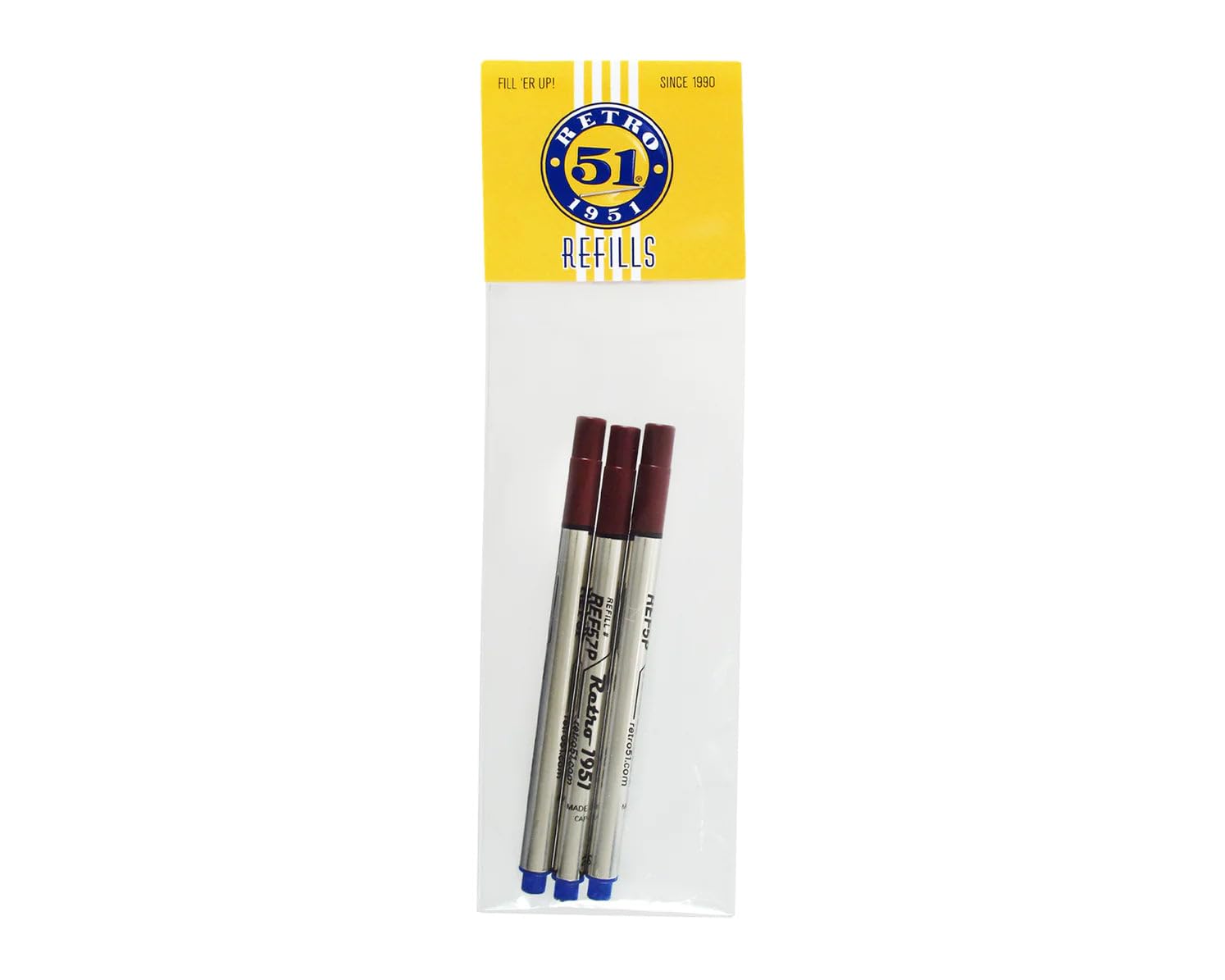 Retro 1951 Retro51 Tornado Roller Ball Ink Refills - Blue 3 pack (REF57PB)
