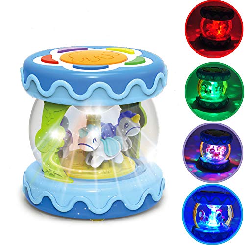 WISHTIME Baby Musical Drum Toy - Educational Learning Toy for Baby Electronic Drum Instruments with Lights for 1 2 3 Year Old Toddlers Kids Boys and Girls - Thumbnail 7
