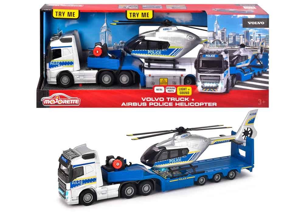 MOJORETTE 213716000038 0 Volvo FH-16 Police Truck and Airbus H135 Helicopter 35 x 6