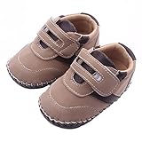 Lidiano Baby Boy Toddler Dull Polish Non Slip Rubber Sole Sneakers 0-18 Months (12-18 Months, Camel)