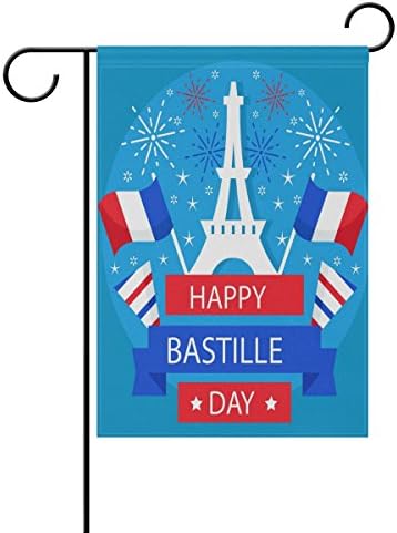 LEISISI Bastille Day 14 July Garden flag 28"X40" Two Sided Yard Decoration Polyester Outddor Flag
