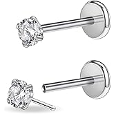 PunkTracker 16g/18g/20g Threadless Piercing Jewelry for Tragus Nose Helix Conch Medusa Lip Labret - Surgical Steel Helix Earring Cartilage Tragus Earrings Stud Nose Studs for Women Men