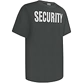 Uno Mejor Security Shirts for Men Safety Work Shirt for Security Guard, Front Back Print T Shirts for Men, Supermarket, School, Meet ASIN, ABDX-Dark Gray XL