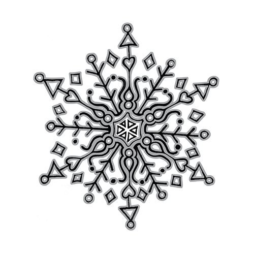 Spellbinders Doodle Snowflake 3D Shading Stamp, Multicoloured