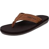 Nautica Men's Flip Flop Shower Sandals Slides - Comfortable Waterproof Beach Footwear Slip-On Thong (Medium/Wide Width)