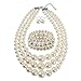 KOSMOS-LI Large Pearl Jewelry Set 3 Layer Simulated Ivory Pearl Women's Statement 18