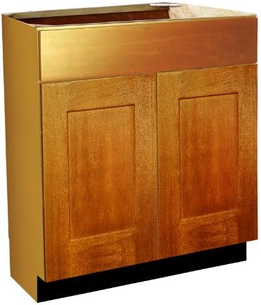 Shaker Panel Door Style Vanity Base with Drawer 12" Wide 21" Deep 30" High in a Maple Spice Finish Model VB122130-SS