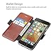 1byone Genuine Leather Wallet Stand Folio Case for iPhone 6/6s 4.7 inch with Card Slot, Brown