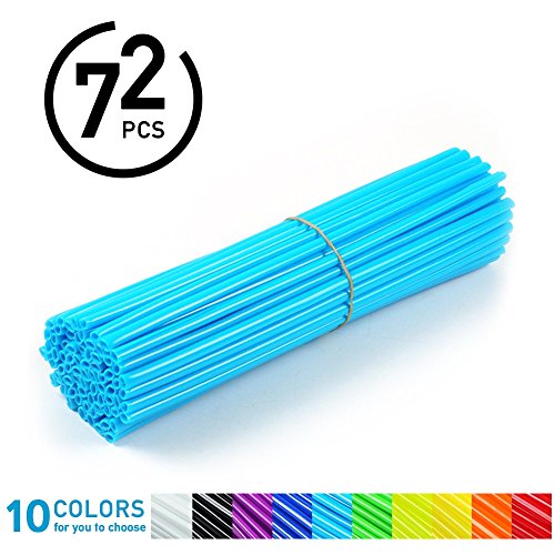 72Pcs Spoke Skins - Motocross Wheel Covers, Dirt Bikes - 10 Colors (Color : Sky Blue) Spoke Skins Blue and Pink Spokes