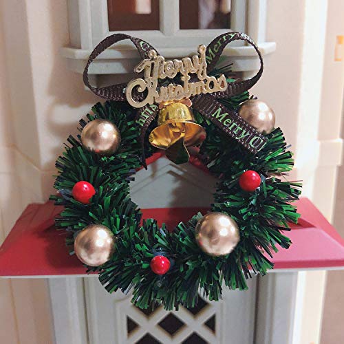 Wichtelhaus wichtel zubehör weihnachten weihnachtsgirlande Puppenhaus Zubehör 6 cm Mini Weihnachtskranz Miniatur… – Bild 3