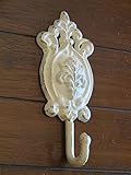 Single Wall Hook / Shabby Chic Ornate Cast Iron Hook /Metal Key Hook /Bathroom Towel Hook / Creamy White or Pick Your Color/ Girls Room Wall Décor /Jewelry Hanger