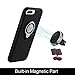 iPhone 7 case with Built in Magnetic Ring Holder Anti-Scratch Ring Grip Kickstand Perfect Fit Shock Absorption 360 Degree Rotating bumper Sturdy and durable Easy to put on (Black)