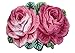USTIDE Pink Rose Rug, Rustic Flower Carpet, Handmade Romantic Non- Slip Area Rugs, Doormat for Bathroom Living Room/Bedroom, Small Bath Rug (1.97FTx2.3FT)