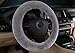 U&M Wool Car Steering Wheel Cover Soft Fluffy Natural Sheepskin Vehicle Non-Slip Wheel Cushion Protector Universal Fit for 15 inch