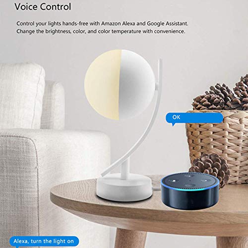 Smart Table Lamp Compatible with Alexa Google Home WiFi Intelligent RGBW Bedside Night Light