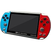 DREAMHAX X7 Plus Handheld Game Console , Preload 10000 Games Portable Video Games Support HDMI Output & Double Player Classic Arcade Retro Game Player (4.3" Screen Red & Blue)