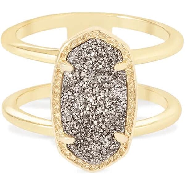 Kendra Scott Fallyn Band Ring - Fashion Brass Metal Ring - Dainty Stackable Jewelry - Gift Box Included - View #13