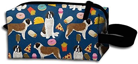 Storage Bag Travel Bag Saint Bernard Pizza And Ice Cream Cosmetic Bag Portable Travel Makeup Bag