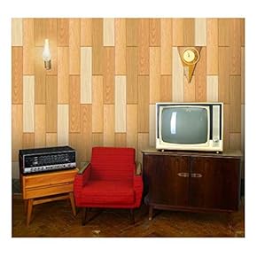 Vertical Yellow Tones of Wood Textured Paneling Pattern - Wall Mural, Removable Wallpaper, Home Decor - 66x96 inches
