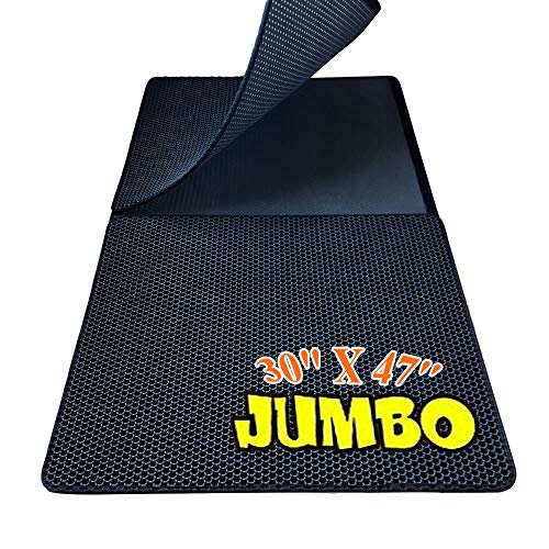 MUNTO Cat Litter Mat, Jumbo Size 30" x 47" Litter Box Mat, Honeycomb Double Layer Water Resistant Cat Litter Trapper