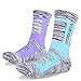 YUEDGE Women's Cushion Cotton Crew Socks Multi Performance Athletic Hiking Socks(2 Pairs/Pack)