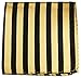 Paul Malone Necktie, Pocket Square and Cufflinks 100% Silk Gold Black Stripes