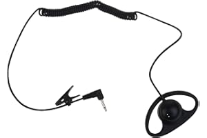 Only Earpiece 3.5mm Receive Only Headset Earphone D-Shape Headphone ABS & Metal Used for Walkie-Talkie 55cm Headphones