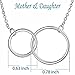 925 Sterling Silver Necklace with Interlocking Two-Circles Pendant Necklace, 16