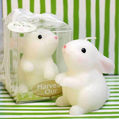 Osye Charming Cute Rabbit Shape Candles for Kid's Birthday Party, Smokeless Candle with PVC Gift Box (Random Posture)