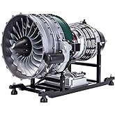 Turbofan Engine Model Kit That Works, 1/10 Scale Mechanical Metal Model DIY Assembly with Double Rotor, Electric Ducted Fan, Functional Engine Science Kits for Adult Hobbyists (1000PCS)