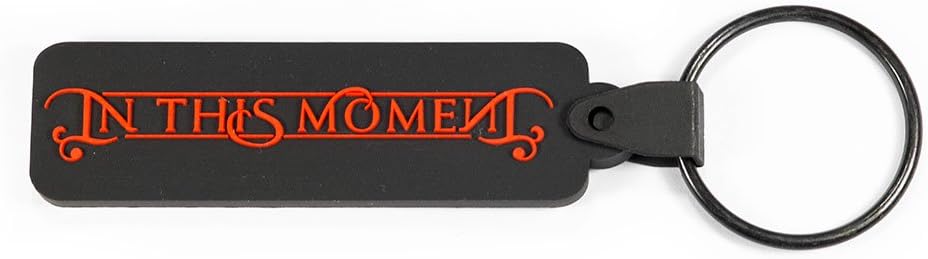 IN THIS MOMENT Rubber Keychain Keyring Key Chain Key Ring Red