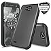 LG X Power 2 M320 / LG Fiesta LTE/LG X Charge/LG Fiesta 2 Case, [Tempered Glass Screen Protector] Dual Layer Hybrid Shockproof Drop Protection Rugged Phone Case Armor Cover (Black)