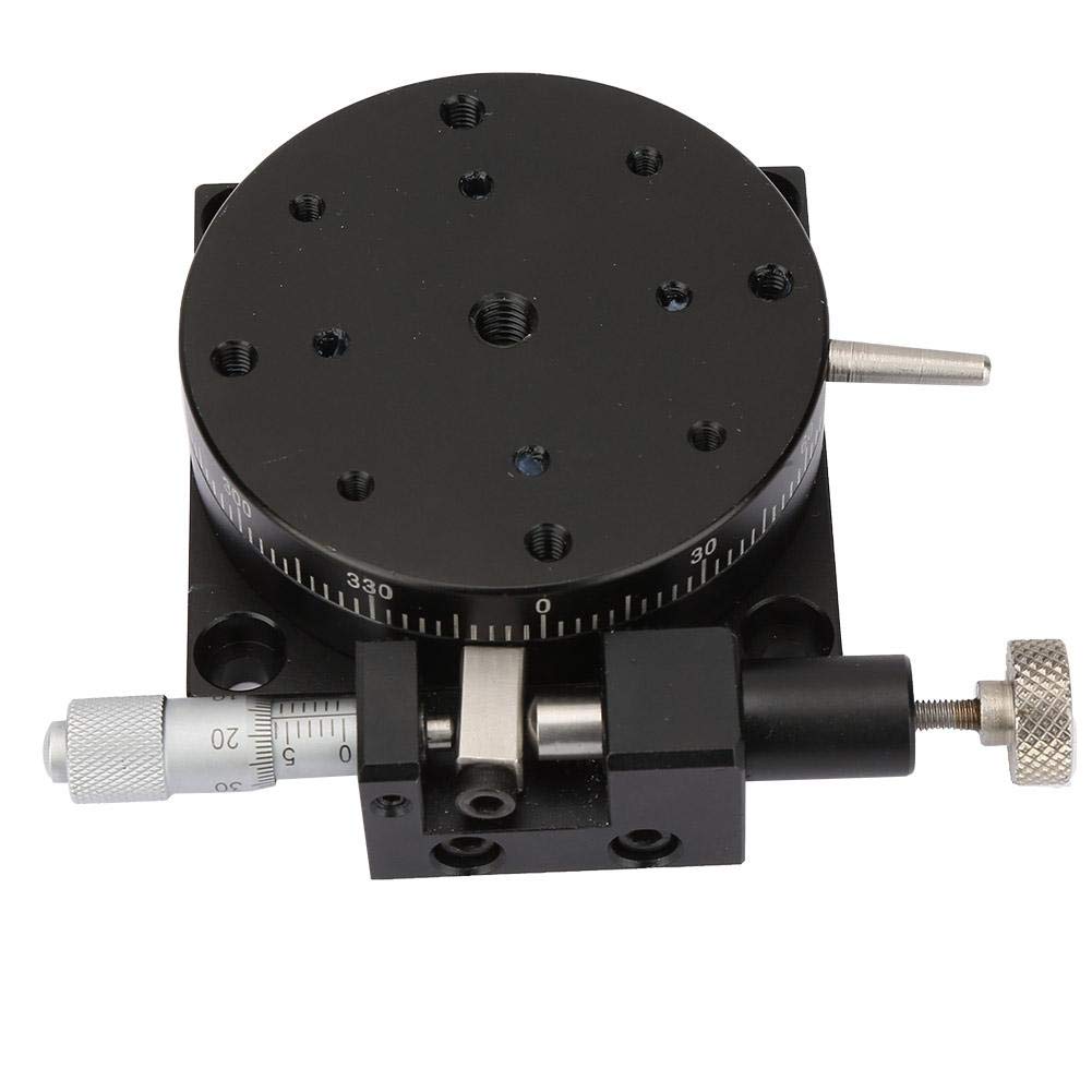 Linear Stage, 60mmx25mm R60 Manual Rotation Stage Rotating Platform Precision Bearing Sliding Tuning Stage Suitable for Laboratory Precision Inspection, Manual Linear Stages