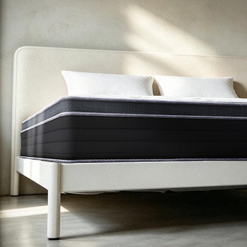 Queen Mattress in a Box, 10 Inch Queen Size Mattress, 60x80 Inch Pocketed Coil Mattresses, Hotel-Quality, Soft & Supportive, Easy to Move by One Person