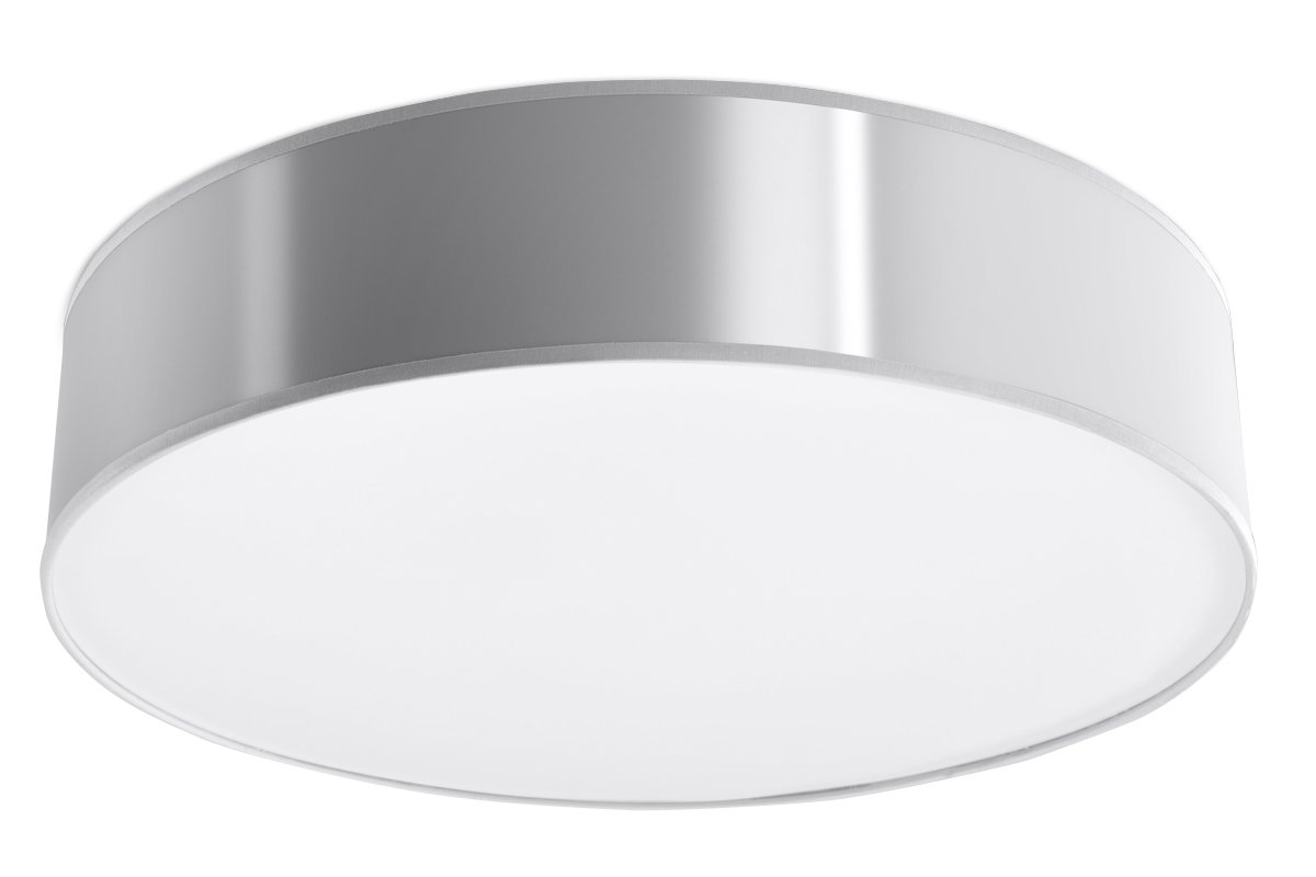 SOLLUX lighting Arena 45 Round Ceiling Lamp, Minimalist and Modern Design, E27 Replaceable Bulb (LED), 1x60 W, Easy Cleaning, Made of PVC, 45x45x11 cm, Grey