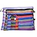 Md trade Set of 6pcs Multipurpose Mesh Stripe Travel Pouch Storage Organizer Bag, Office Supplies, Cosmetic, Paper, Bill and Credit Card Bag(Random Color)
