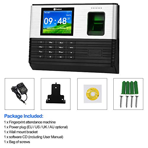 LIBO WIFI Biometric Fingerprint Attendance Machine TCP/IP Network Employee Check-in System DC 6V/1A Time Clock Recorder, 2.4 inch TFT Display Screen, English Language, Password & RFID Card Recognition