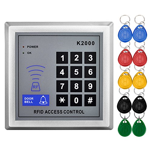 Standalone Access Control Keypad RFID 125KHz Card Reader Door Lock with 10 Proximity Key Fobs for Door Security System K2000 - Thumbnail 7