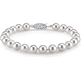 The Pearl Source Japanese Akoya Pearl Bracelet for Women, White Cultured Pearl, AAA Grade, 14K Gold, Classic Fine Jewelry Gift for Women