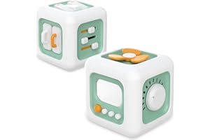 bessome Busy Activity Cube for Fine Motor Skill Learning|Montessori Toys for 1 Year Old Boys Girls|Sensory Toys for Toddler 1-3|Travel Baby Toy for 12-18 Months|First Birthday Gift for 1 Year Old