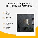 MiniSun Moroccan Style Silver Chrome Ceiling Pendant Shade 300mm view 3