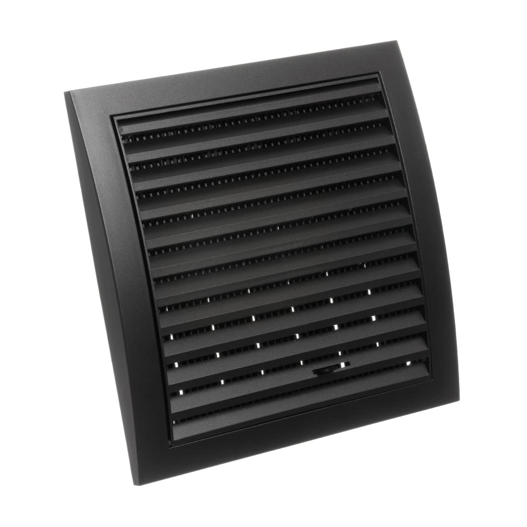 190x190mm / 7.5x7.5 inch Air Vent Cover - Adjustable Ventilation Grille with Flyscreen - ABS Plastic Anthracite