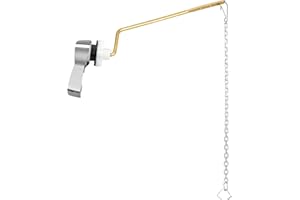 jamini Universal Side Mount Toilet Handle Kit - Durable Brass Lever with Chrome Finish, Adjustable Arm & Stainless Steel Flapper Chain for Most Toilets