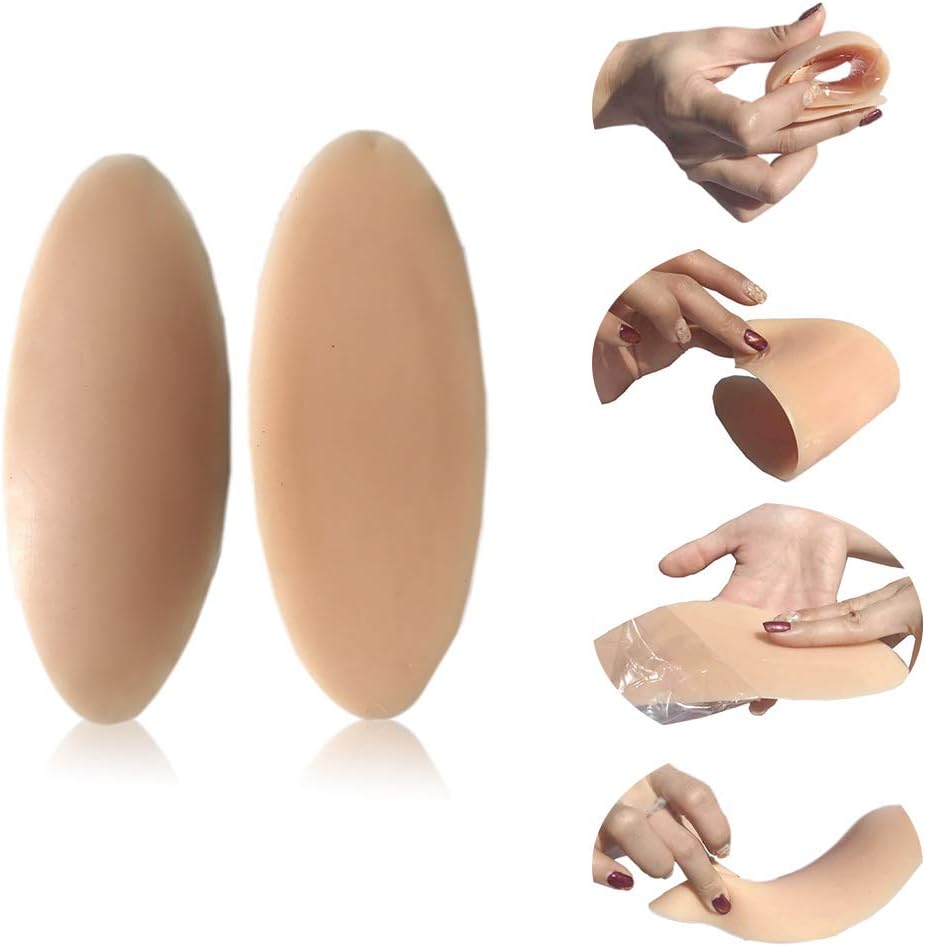 1 Pair Lifelike Leg Onlays, Self Adhesive Calf Pad, Anti Allergic Soft Silicone Leg Corrector, Calf Gel Pads for Crooked or Thin Skinny Legs, Skin Friendly(M,Nude)