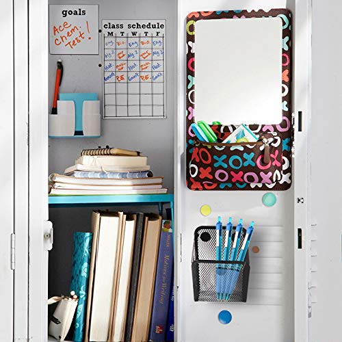 HiGift 3 Pack Magnet Basket Magnetic Pencil Holder Organizer, Magnet Marker Holder, Mesh Storage Basket Organizer for for School Lockers Accessories, Refrigerators, Metal Cabinets, Desk