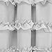 ECLIPSE Ruffle Batiste Thermal Insulated Single Panel Rod Pocket Room Darkening Privacy Curtains for Nursery, 50 in x 84 in, White