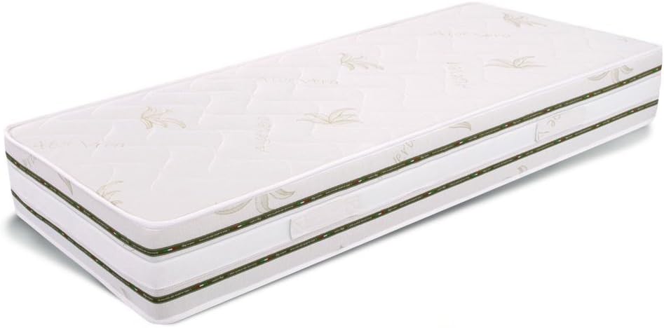 Ailime Top Memory Foam Single Size Mattress-Orthopaedic with Aloe Vera, 200 x 80 x 25 CM, White, Single Size Mattress