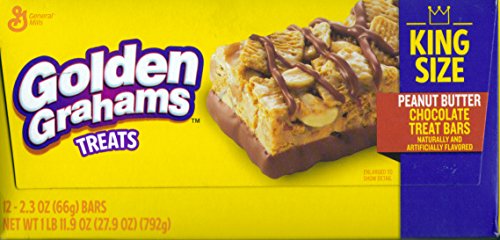 (792g) general mills Golden grahams treats Peanut Butter chocolate bars 12-pack 27.9oz (016000423350)