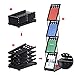 T-SIGN Foldable Pop up 4 Pockets Magazine Literature Brochure Catalog Holder Rack Stand, Portable Aluminium Oxford Case, Office and Tradeshow Display
